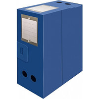 Архивный короб Бюрократ, вырубная застежка, 330x100x245 мм, 800 мкм, пластик, синяя