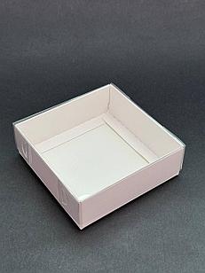 Коробка с прозрачной крышкой белый 9х9х3