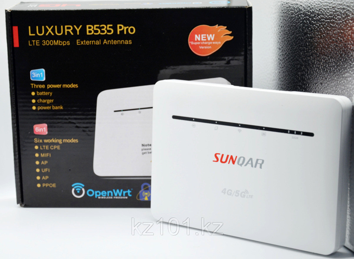 Модем WIFI LAN умный роутер с поддержкой 4G/5G сим карт и четырьмя Ethernet портами, Sunqar LUXURY B535 Pro