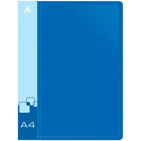Папка-скоросшиватель с пружинным механизмом Бюрократ, А4, 700 мкм, внут. и торц. карман, синяя