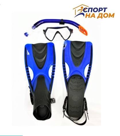 Набор для плавания маска ласты трубка Seals (14+) Blue L-XL - фото 1 - id-p100550617