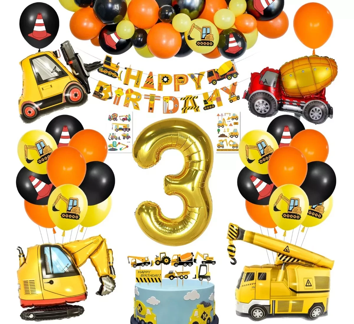 Комплект воздушных шаров для фотозоны Happy Birthday 3 - фото 1 - id-p116587534