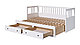 КЫМÖP (Хемнэс) кровать-кушетка с хранилищем детская 80x200,белый, фото 3