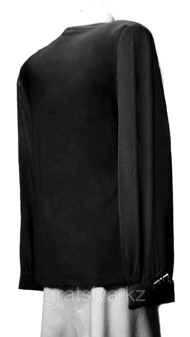 Нарядная Женская Блуза с V-образным вырезом с длинным рукавом - фото 4 - id-p97218594