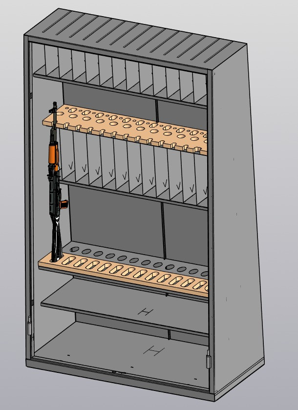 Шкаф металлический для хранения учебного оружия ШО-М, ПО-14, (Пирамида) - фото 2 - id-p116594439