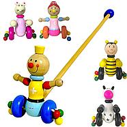 616-A92 Деревянная каталка для малыша разные виды 52*15см, фото 2