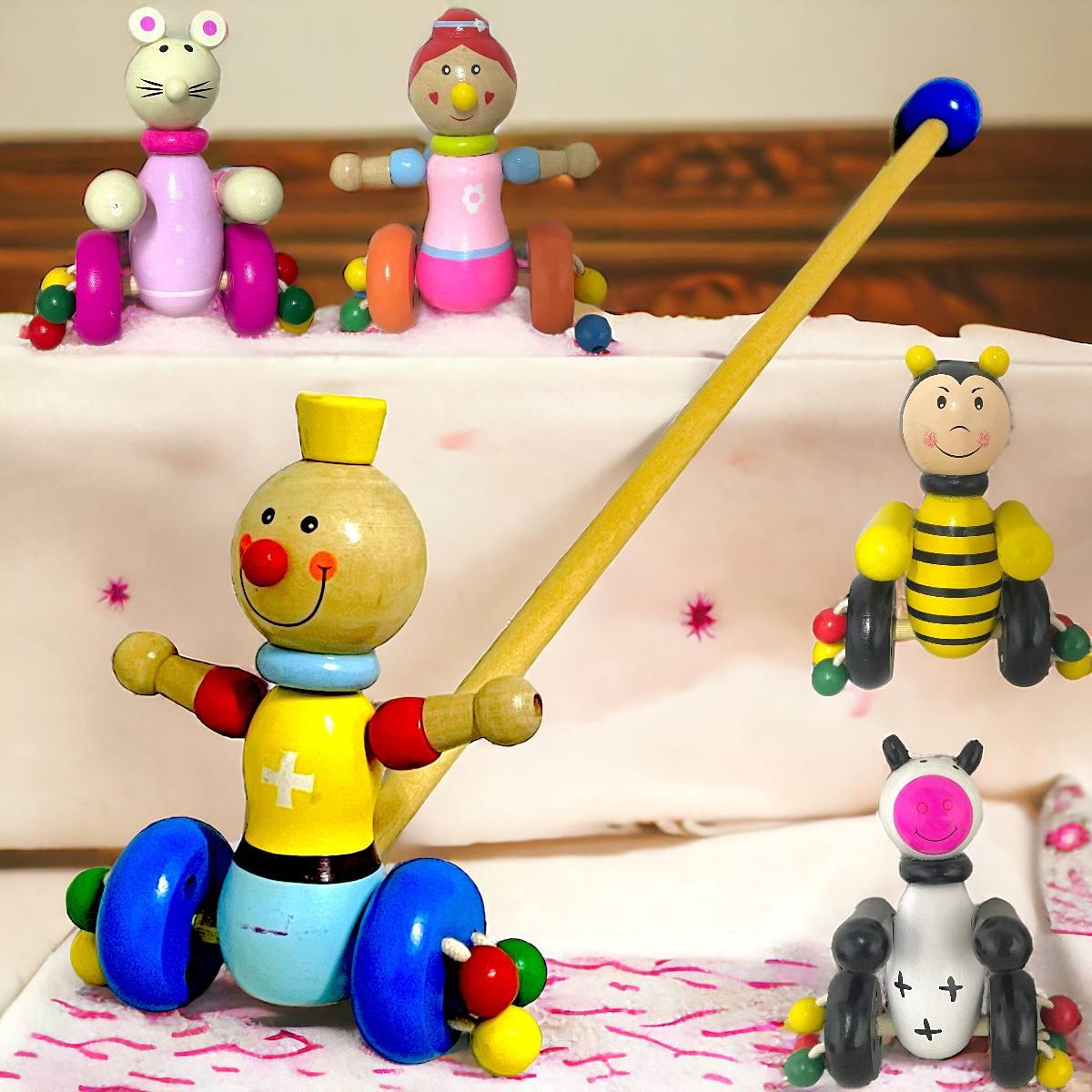 616-A92 Деревянная каталка для малыша разные виды 52*15см, фото 1