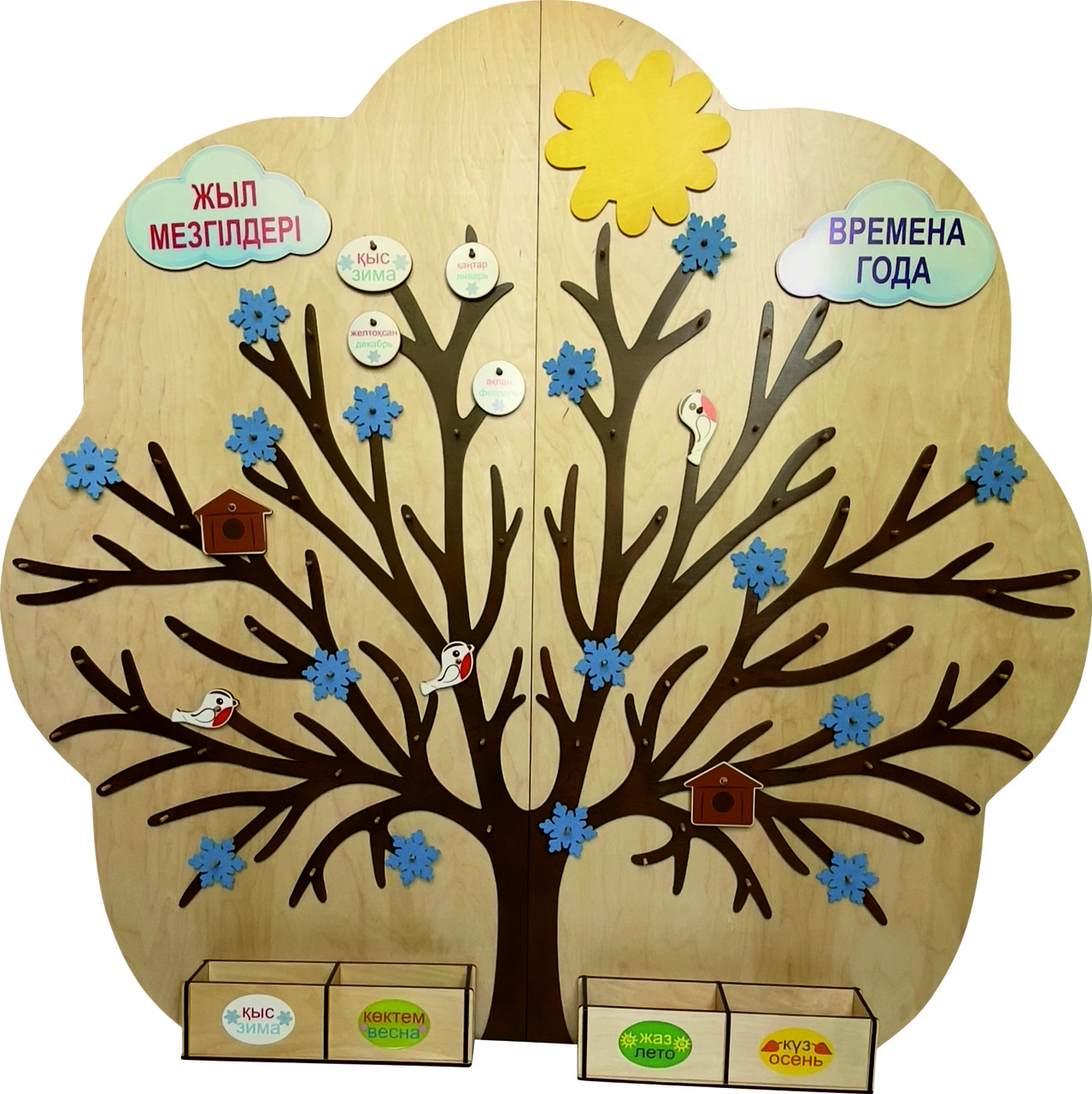 Декоративно-развивающая панель "Жыл мезгілдері. Времена года". Размер 1,50*1,45*0,10 м. - фото 4 - id-p116606388