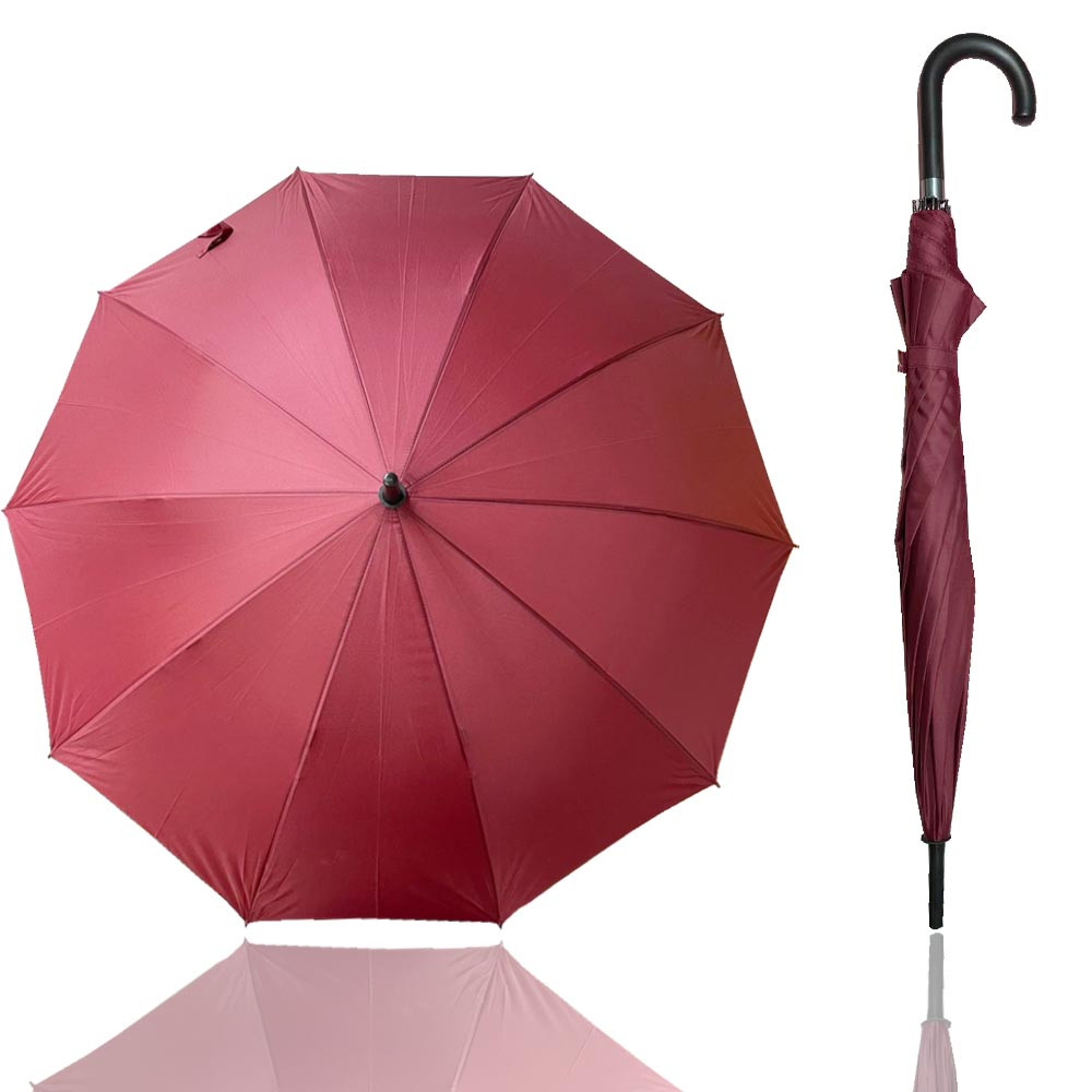 Зонт трость полуавтомат 100 см бордовый