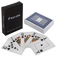 Карты игральные пластиковые "Poker club" синяя рубашка, 54шт