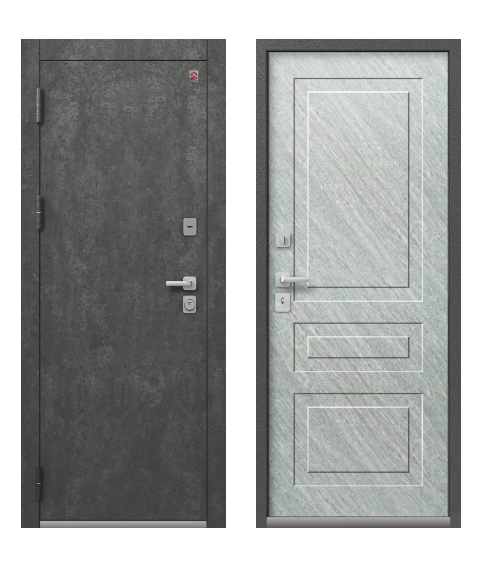 Входная дверь для дома Термо-9 антрацит муар+серый камень - эверест( матовый) - фото 1 - id-p116609235