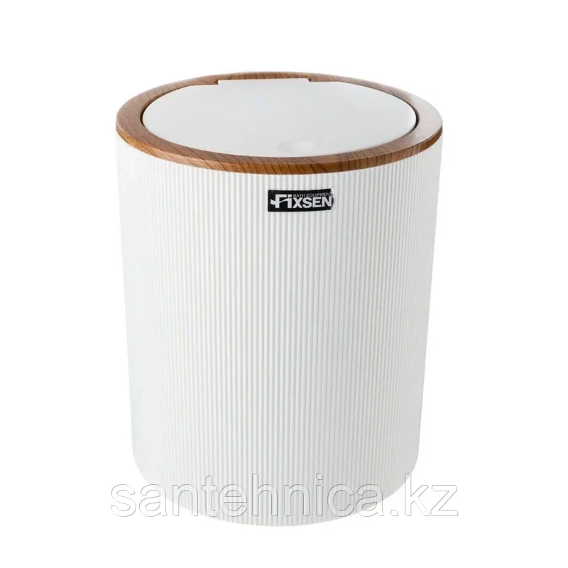 Ведро 5л, с крышкой FIXSEN WHITE BOOM FX-412-6 белый