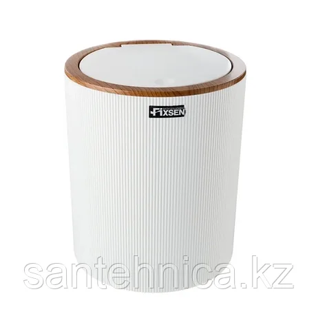 Ведро 5л, с крышкой FIXSEN WHITE BOOM FX-412-6 белый, фото 1