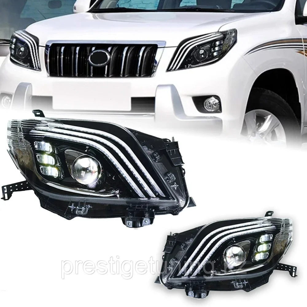 Передние фары на Land Cruiser Prado 150 2010-13 дизайн W222