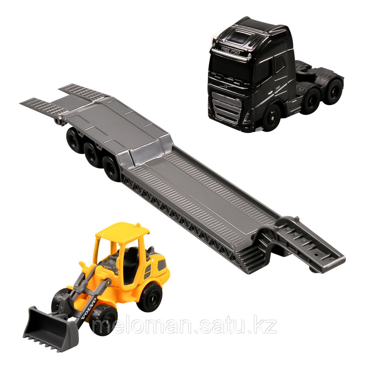 Maisto.Mini Work Machines: Трейлер с техникой - Volvo FH16 with Volvo L25H Wheel Loader - фото 4 - id-p116617146