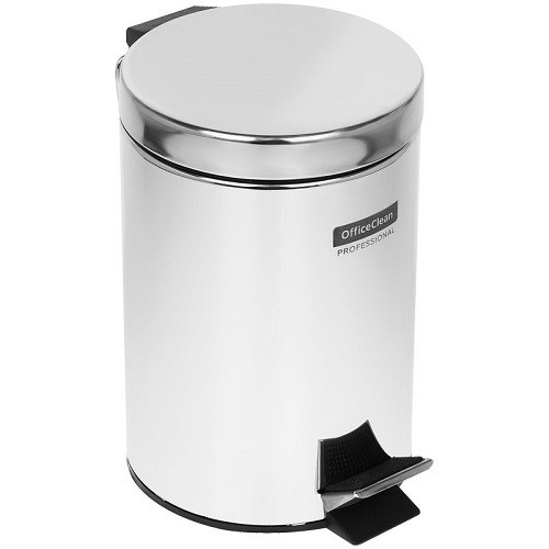 Ведро-контейнер для мусора (урна) OfficeClean Professional, 3л, нержавеющая сталь, хром - фото 1 - id-p116617291