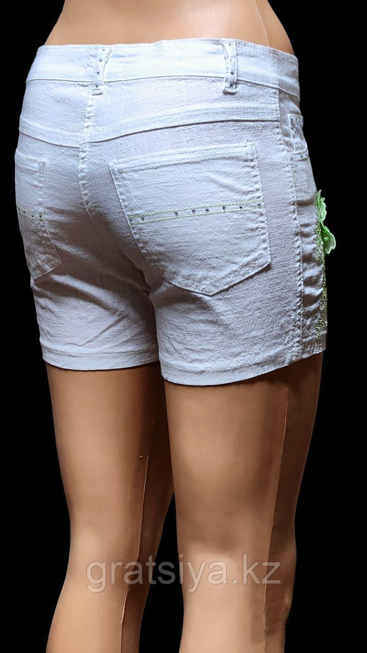 Однотонные короткие шорты молодежные белые Коттон - фото 4 - id-p100419507