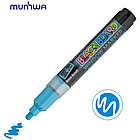Маркер меловой MunHwa "Black Board Marker" голубой, 3мм, водная основа, фото 9