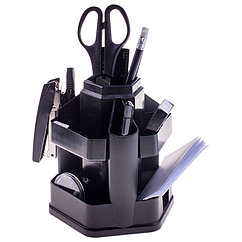 Настольный набор OfficeSpace Офисный, 13 предметов, вращающийся черный