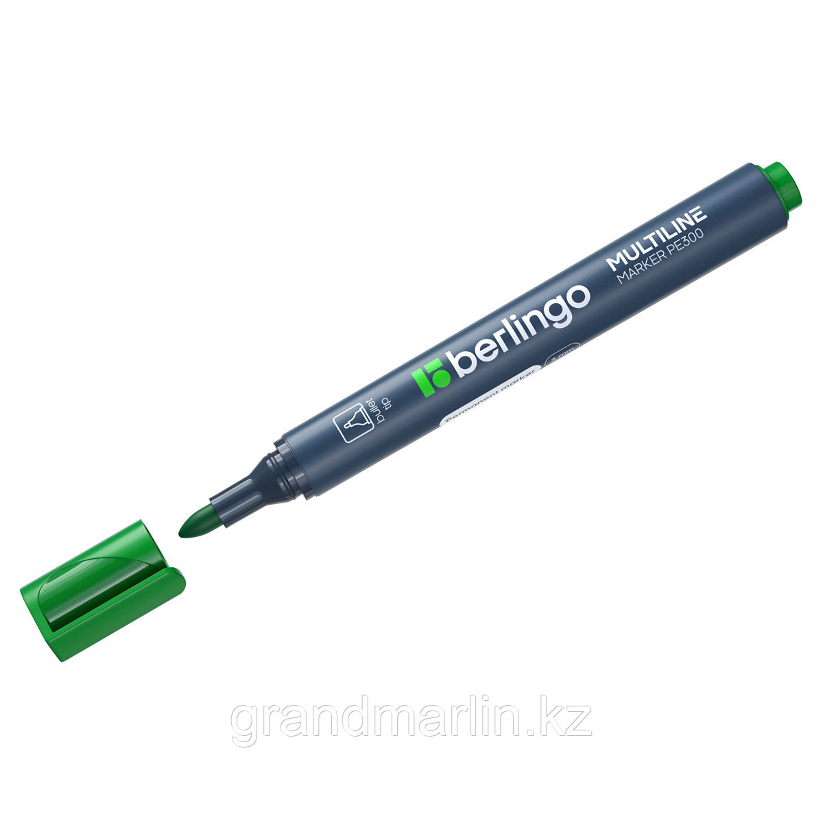Маркер перманентный Berlingo MultiLine PE300 зеленый, пулевидный, 3мм