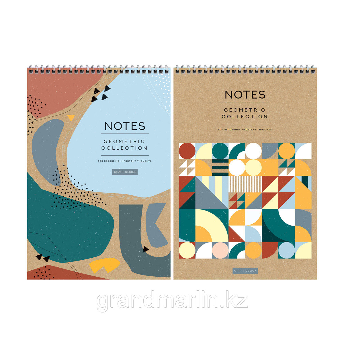 Блокнот А4 80л. на гребне ArtSpace "Geometric collection", твердая подложка, фото 1