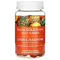 Жевательные таблетки с лютеином и зеаксантином, 90 шт, California Gold Nutrition