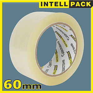 Скотч прозрачный 60 mm 43mic лимонный упаковочный INTELLPACK