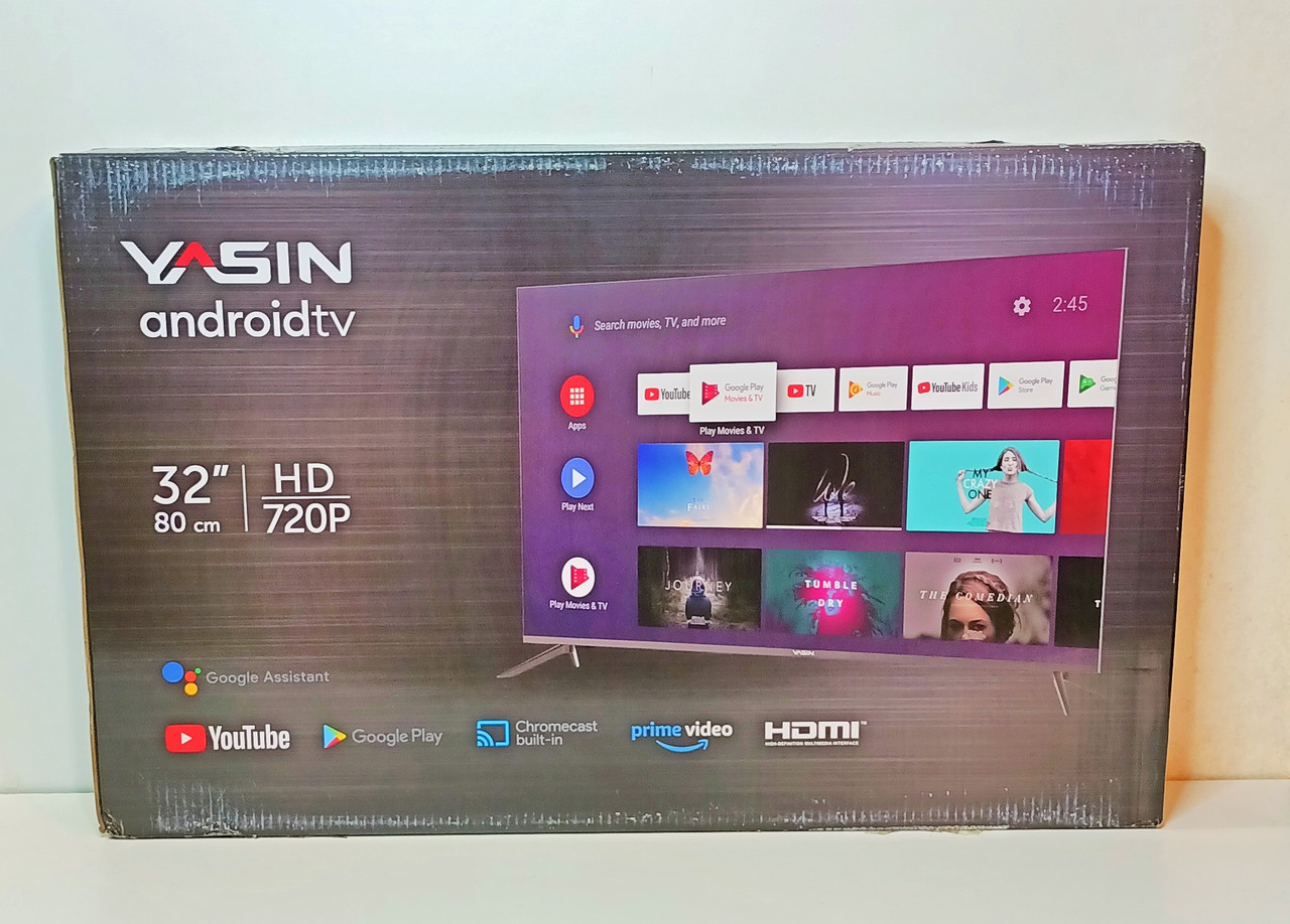 Телевизор YASIN LED-32G1000T Android TV 11.0, LED, пульт с голосовым управлением - фото 1 - id-p116619697