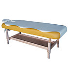 Массажный стационарный стол DFC NIRVANA, SUPERIOR, дерев. ножки, 1 секция, цвет беж.с желт., фото 3