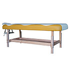 Массажный стационарный стол DFC NIRVANA, SUPERIOR, дерев. ножки, 1 секция, цвет беж.с желт., фото 4
