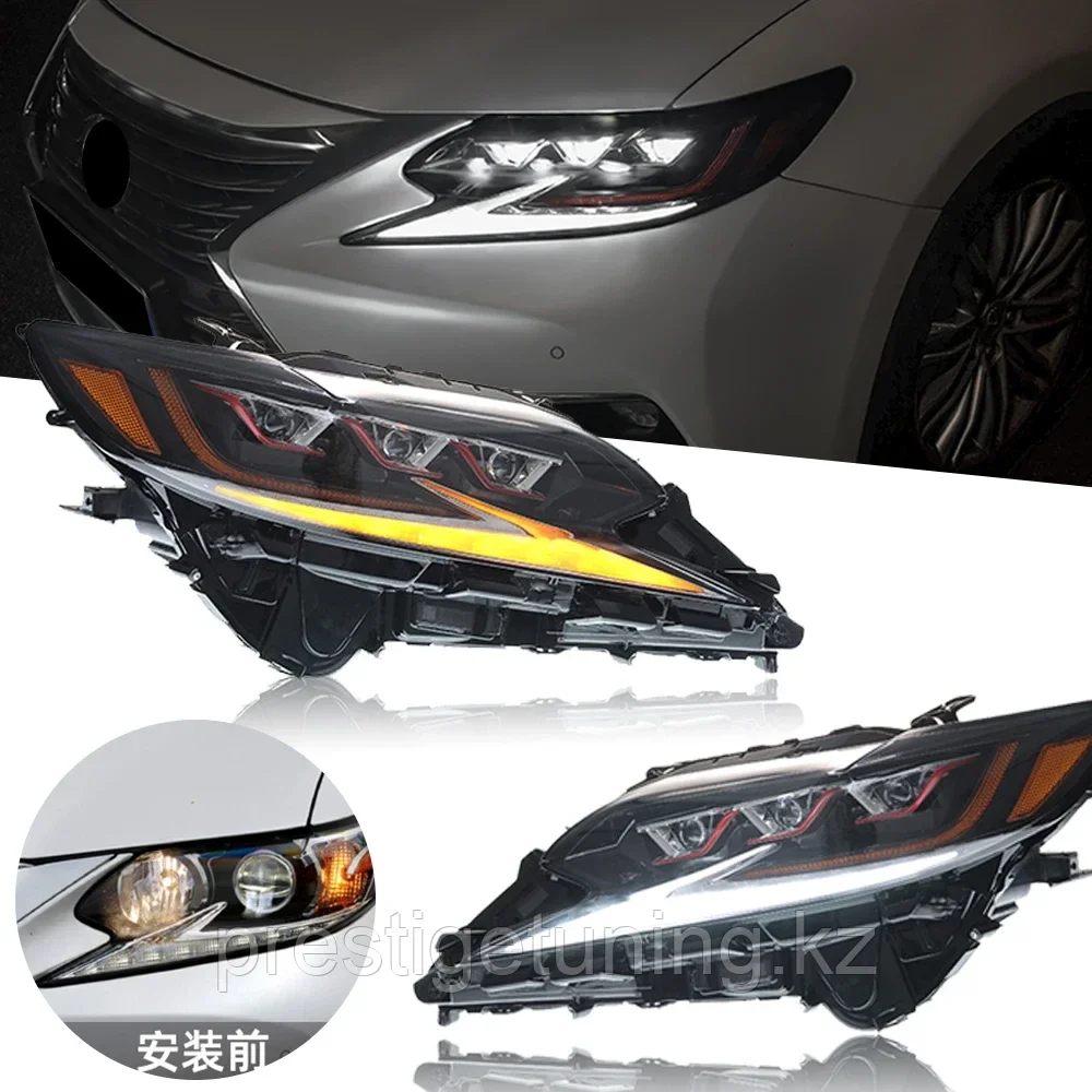 Передние фары на Lexus ES 2015-18 дизайн 2021 F-Sport - фото 1 - id-p98489706