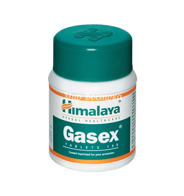 Препарат от проблем с пищеварением Gasex [Газекс] Himalaya (100 таблеток, Индия), фото 1