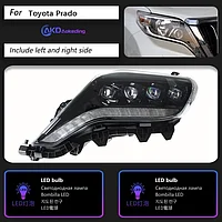 Передние фары на Land Cruiser Prado 150 2014-17 дизайн 4 LED