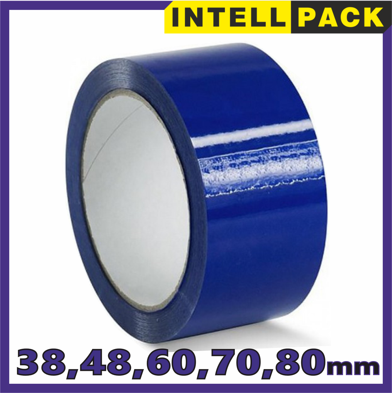 Скотч синий упаковочный 45-88мкм, ширина: 38, 48, 60, 70, 80 мм INTELLPACK - фото 1 - id-p116623827
