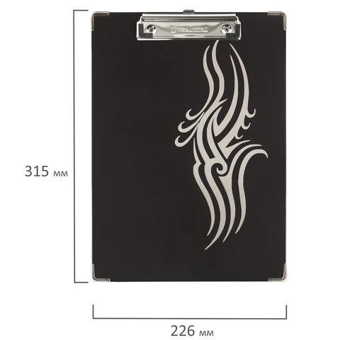 Доска-планшет BRAUBERG "Black Jack" с прижимом А4 (226х315 мм), картон/ламинированная бумага, ЧЕРНАЯ - фото 4 - id-p116624907
