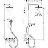 Душевая система с термостатом для душа, черный Hansgrohe Vernis Shape 240 Showerpipe 26427670, фото 2