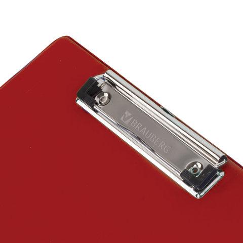 Доска-планшет BRAUBERG "NUMBER ONE" с прижимом А4 (228х318 мм), картон/ПВХ, БОРДОВАЯ - фото 3 - id-p116624939