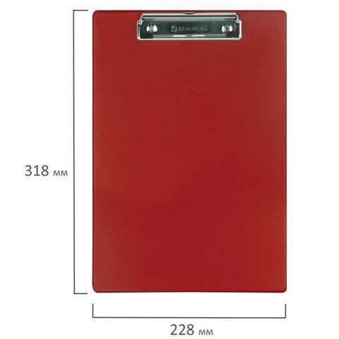 Доска-планшет BRAUBERG "NUMBER ONE" с прижимом А4 (228х318 мм), картон/ПВХ, БОРДОВАЯ - фото 4 - id-p116624939