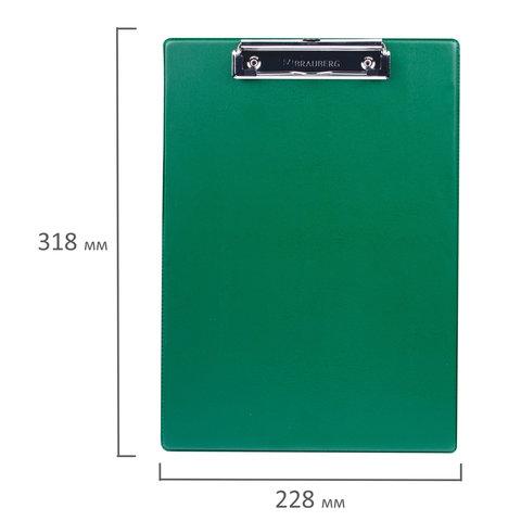Доска-планшет BRAUBERG "NUMBER ONE" с прижимом А4 (228х318 мм), картон/ПВХ, ЗЕЛЕНАЯ - фото 3 - id-p116624944