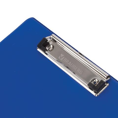 Доска-планшет BRAUBERG "NUMBER ONE" с прижимом А4 (228х318 мм), картон/ПВХ, СИНЯЯ - фото 3 - id-p116624954