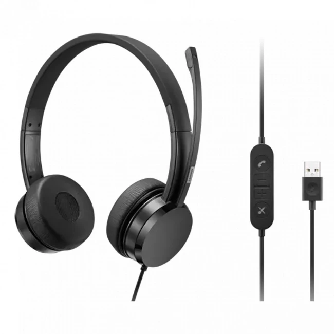 Наушники Lenovo USB-A Wired Stereo On-Ear Headset with Control Box 4XD1K18260 - фото 1 - id-p116372952