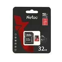 Карта памяти MicroSD Netac P500 Extreme Pro 32GB 100MB/s Class 10 + SD Adapter NT02P500PRO-032G-R