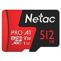 Карта памяти MicroSD Netac P500 Extreme Pro 512GB 100MB/s Class 10 + SD Adapter NT02P500PRO-512G-R