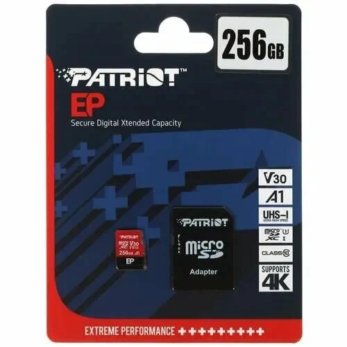 Карта памяти MicroSD Patriot EP microSDXC 256GB PEF256GEP31MCX - фото 1 - id-p116500832