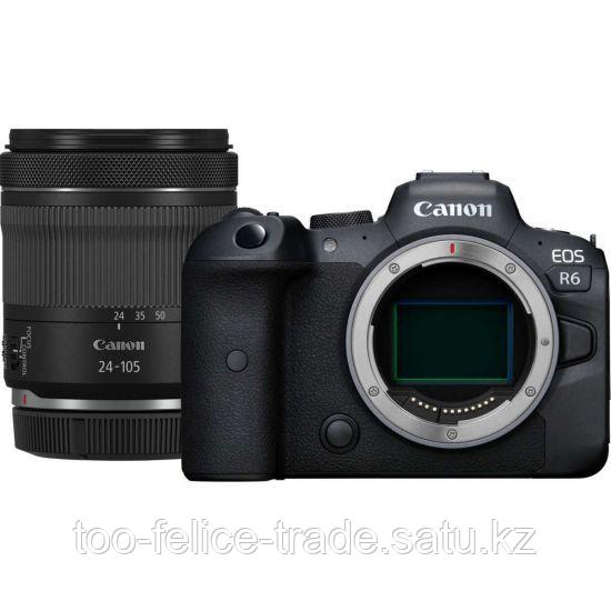 Фотоаппарат цифровой беззеркальный Canon EOS R6 RF24-105mm F4-7.1 IS STM KIT черный, 20 Mpx CMOS 35мм, 3840 x - фото 1 - id-p116416960
