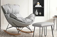 Кресло-качалка техническая ткань светло-серый