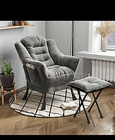 Классическое кресло ткань серый