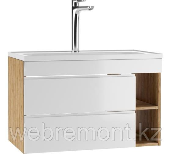 Тумба с раковиной "Absolute 80 Frost " подвесная с 2 ящиками ДОМИНО