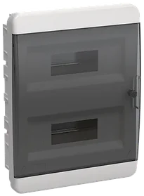 TEKFOR Корпус пластиковый ЩРВ-П-24 IP41 черная прозрачная дверь ИЭК