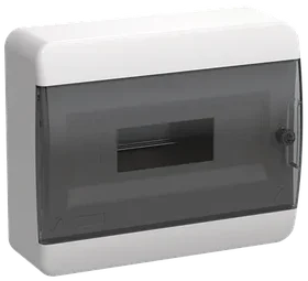 TEKFOR Корпус пластиковый ЩРН-П-12 IP41 черная прозрачная дверь ИЭК